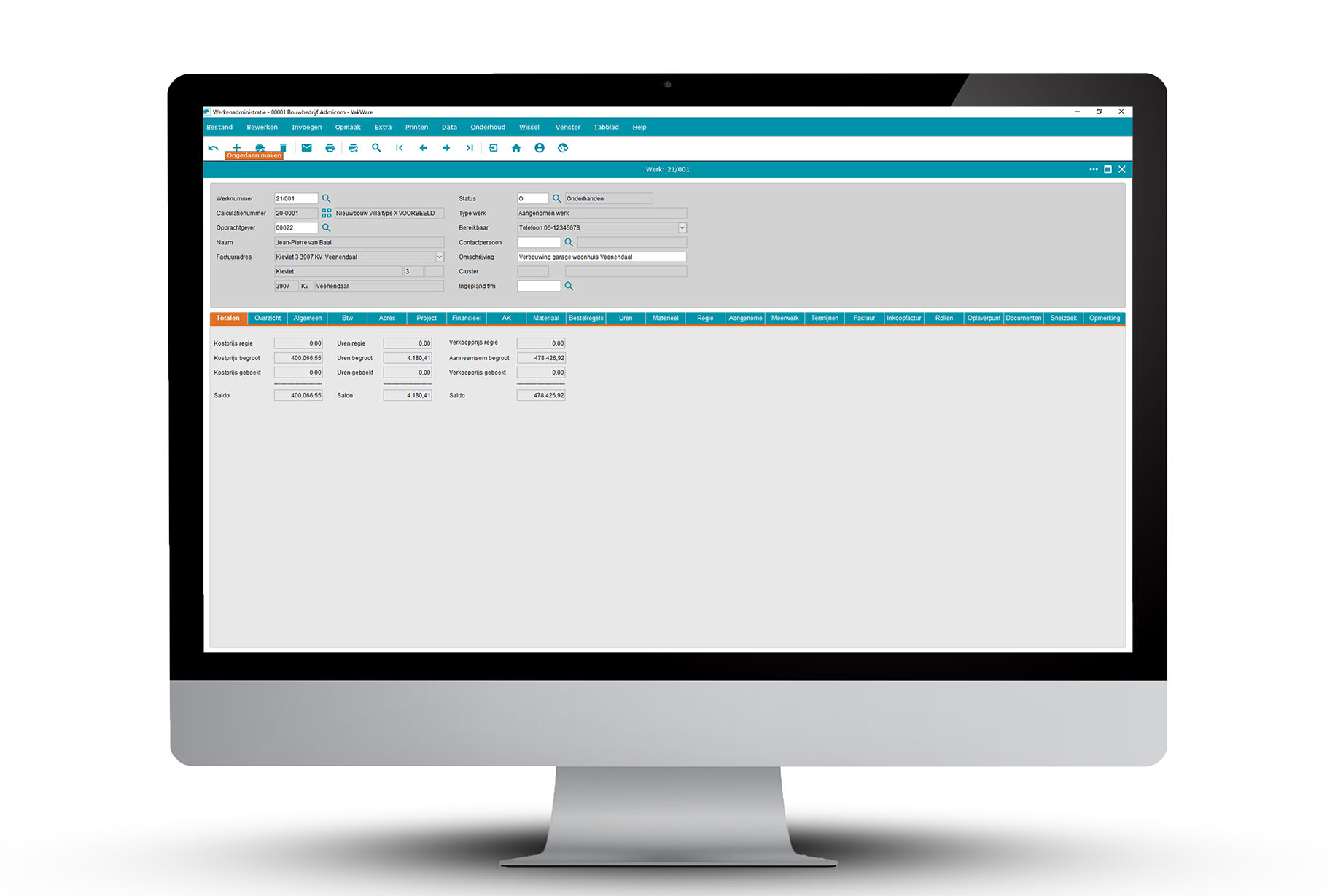 Monitor met werkenadministratie | Admicom